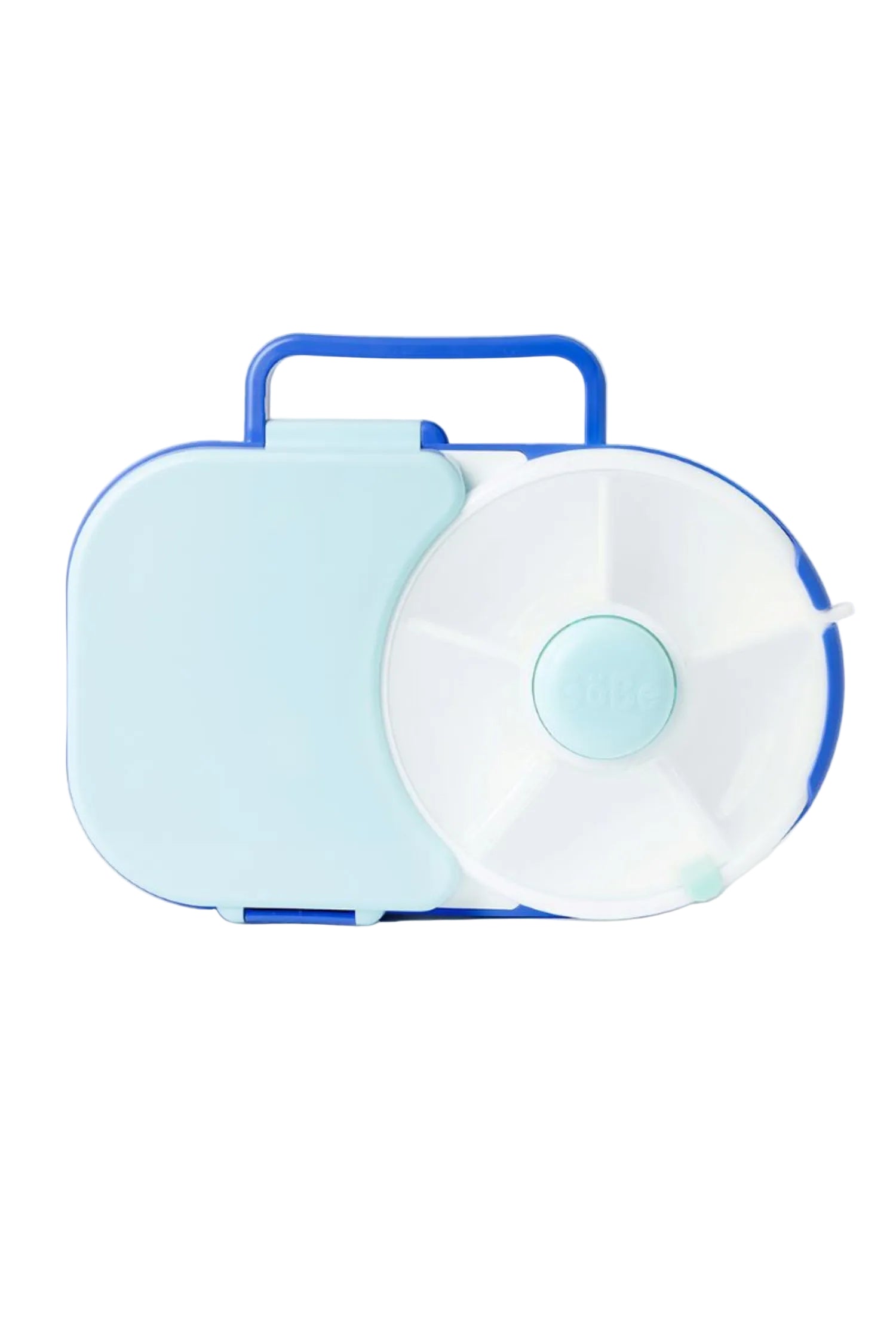 Śniadaniówka GoBe 2w1 – lunchbox i pojemnik na przekąski dla dzieci, interaktywny, do szkoły i przedszkola, kolor: blueberry blue