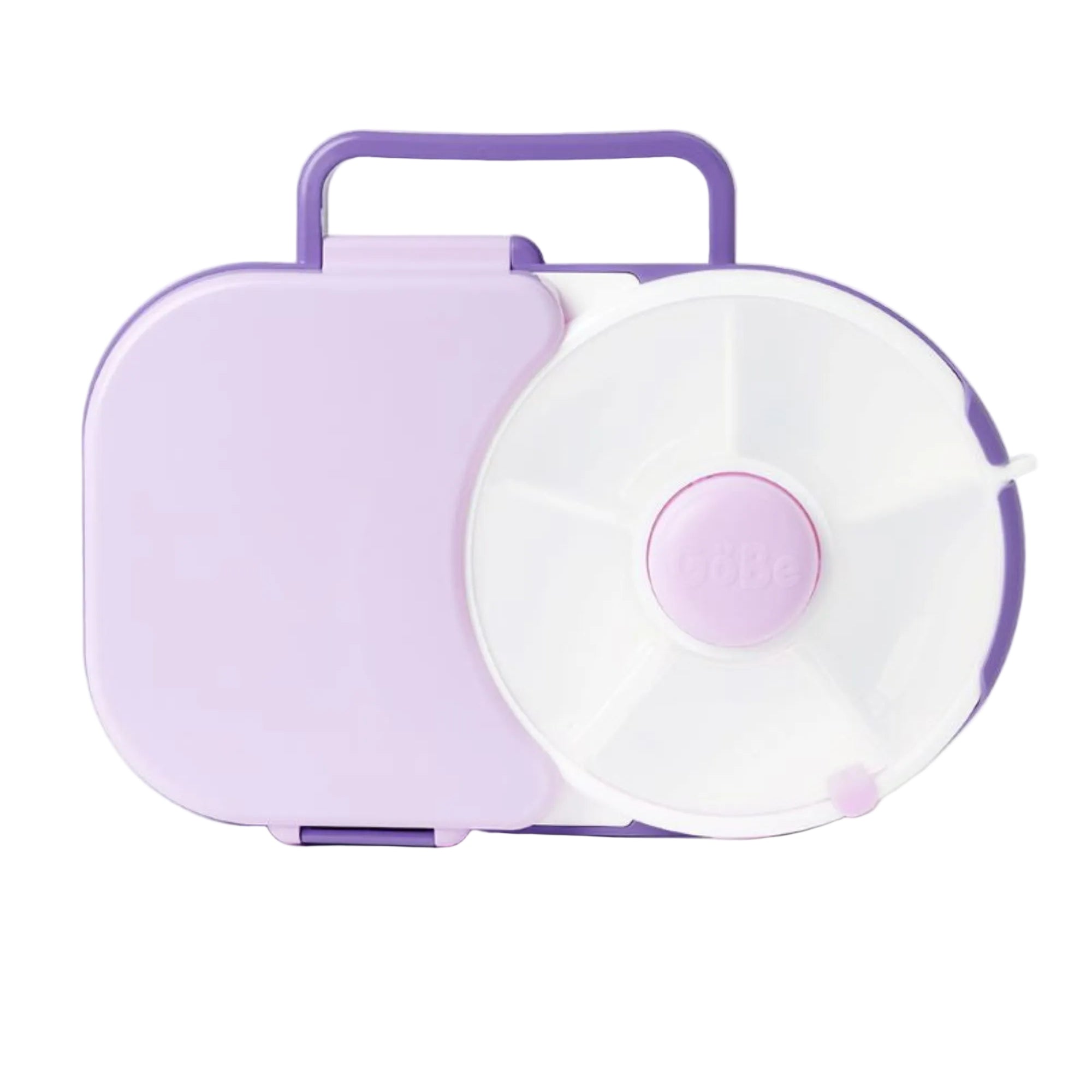 Śniadaniówka GoBe 2w1 – lunchbox i pojemnik na przekąski dla dzieci, interaktywny, do szkoły i przedszkola, kolor: grape purple