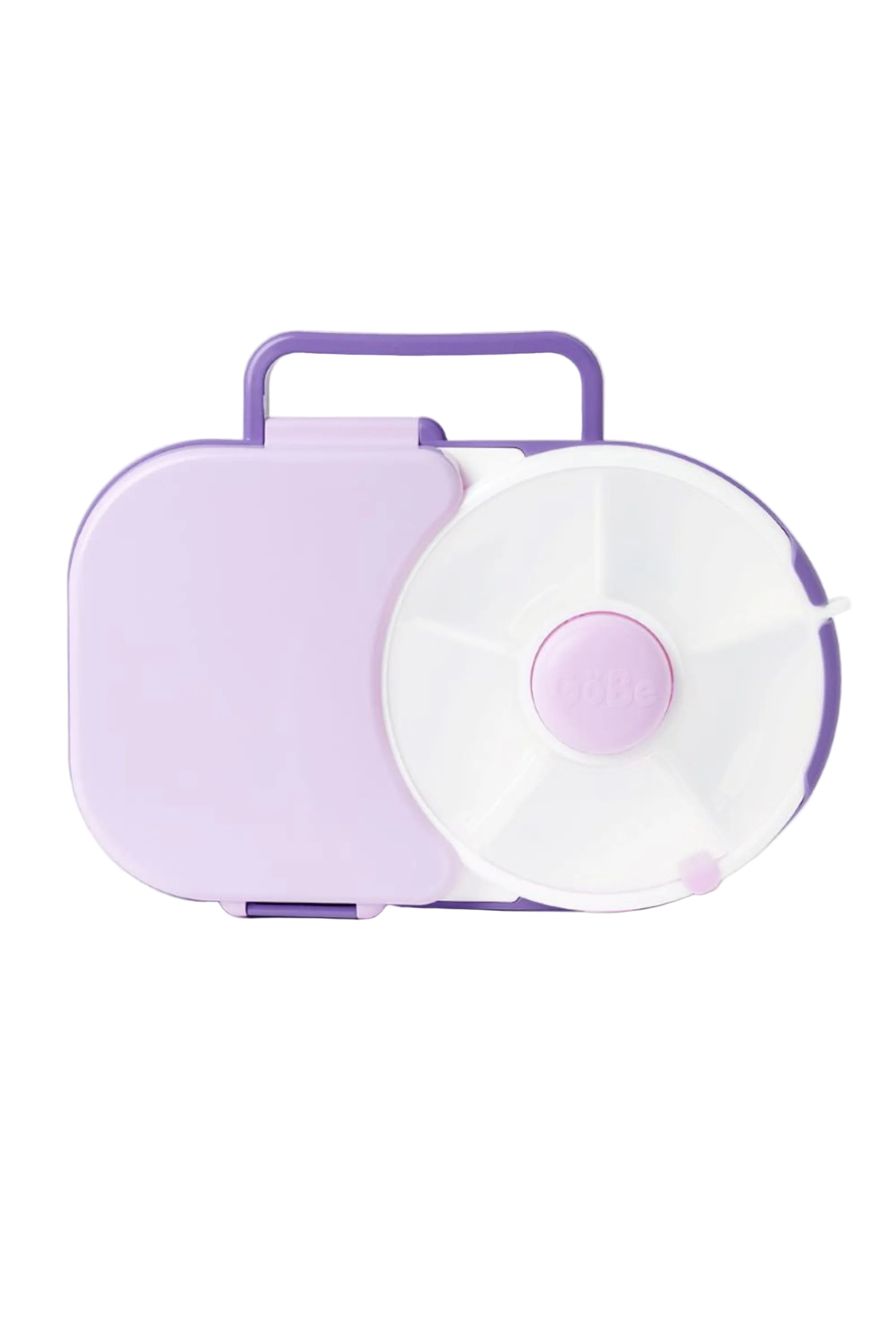 Śniadaniówka GoBe 2w1 – lunchbox i pojemnik na przekąski dla dzieci, interaktywny, do szkoły i przedszkola, kolor: grape purple