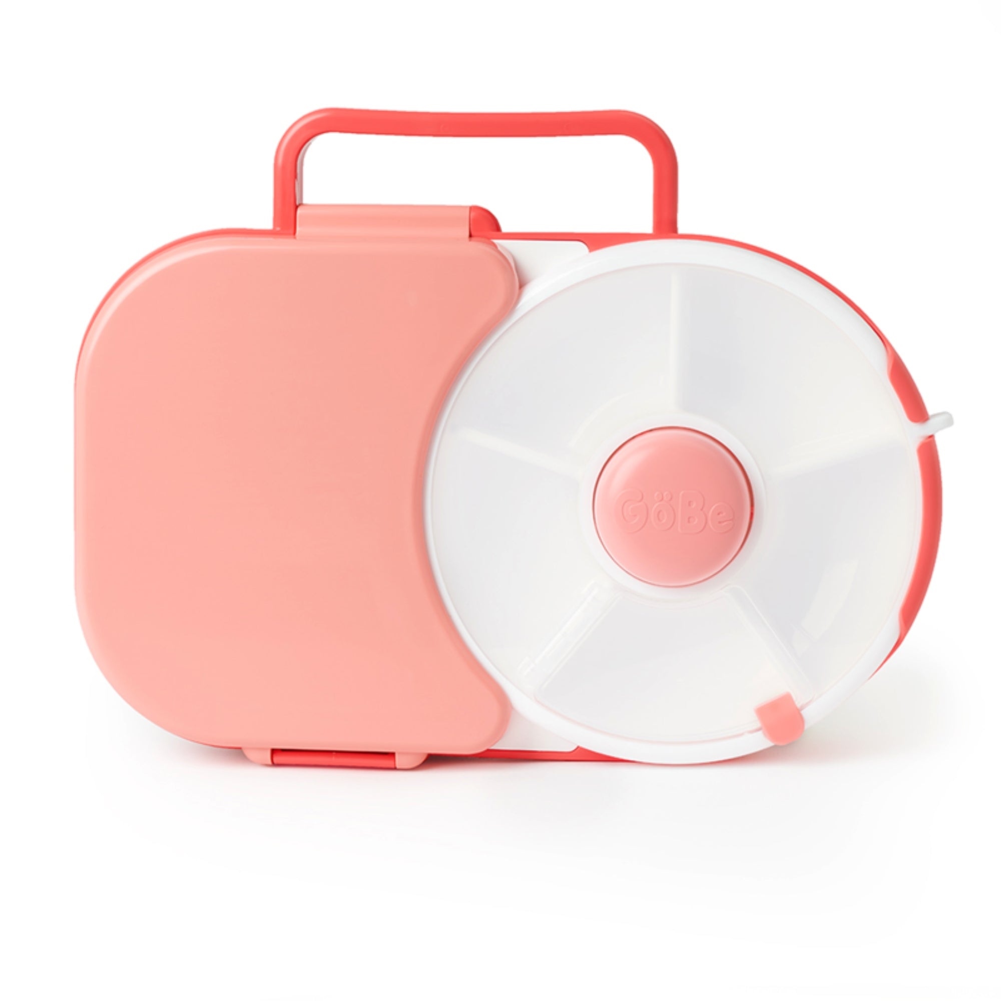 Śniadaniówka GoBe 2w1 – lunchbox i pojemnik na przekąski dla dzieci, interaktywny, do szkoły i przedszkola, kolor: watermelon pink