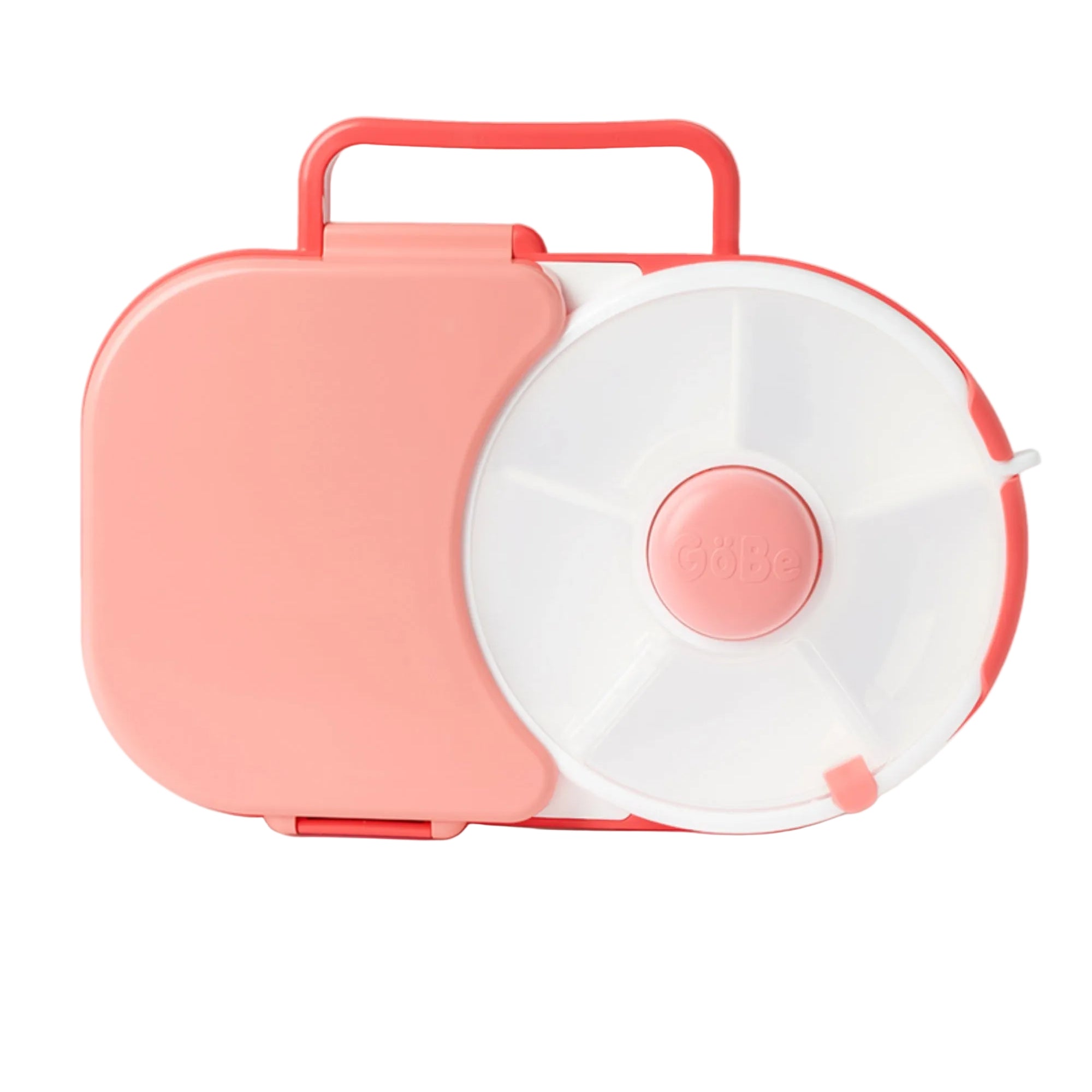 Śniadaniówka GoBe 2w1 – lunchbox i pojemnik na przekąski dla dzieci, interaktywny, do szkoły i przedszkola, kolor: watermelon pink