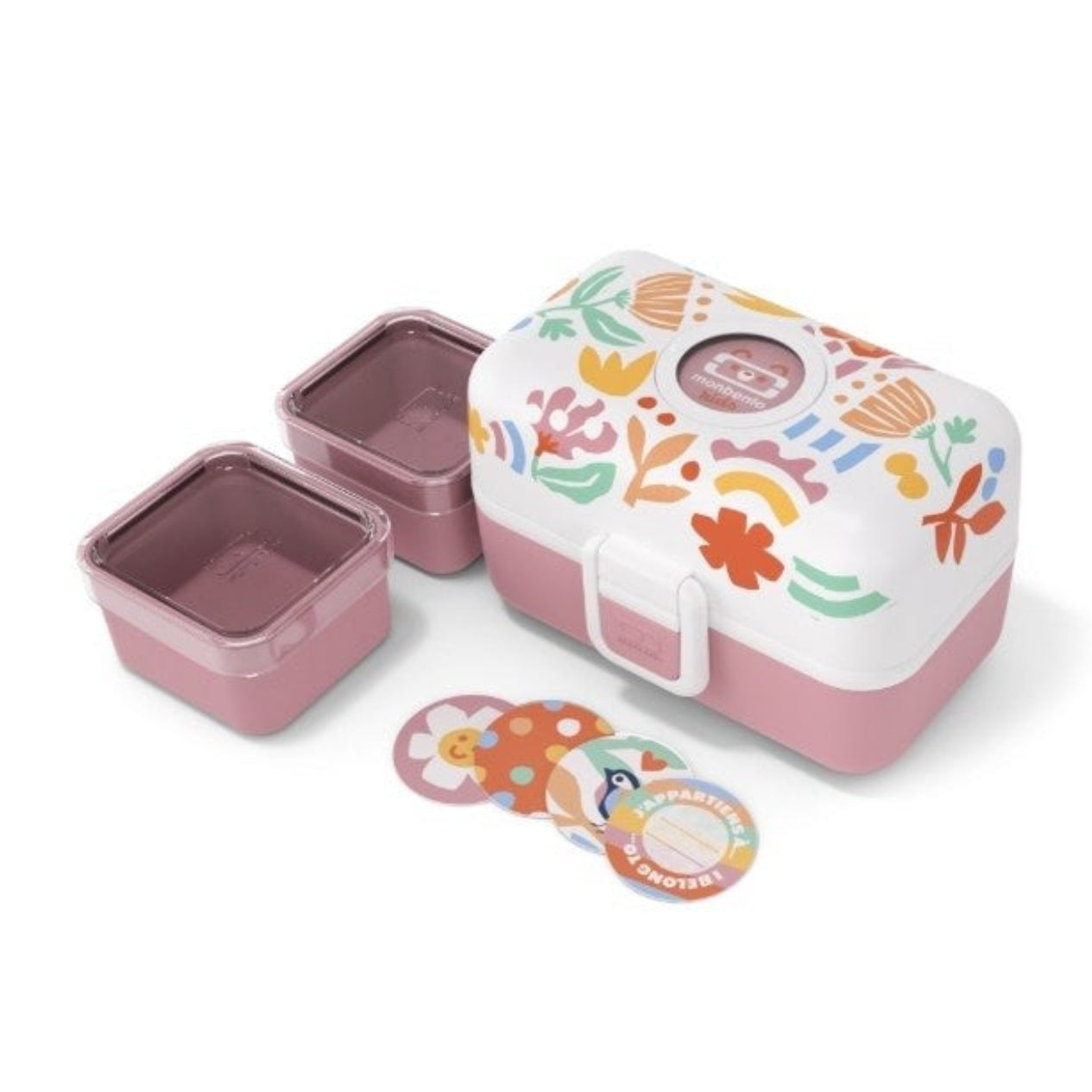 Monbento Tresor Papercut – lunchbox dla dzieci z 3 pojemnikami. Lekki, szczelny i łatwy w otwieraniu. Idealny do szkoły, na wycieczkę i piknik, wzór: wycinanka