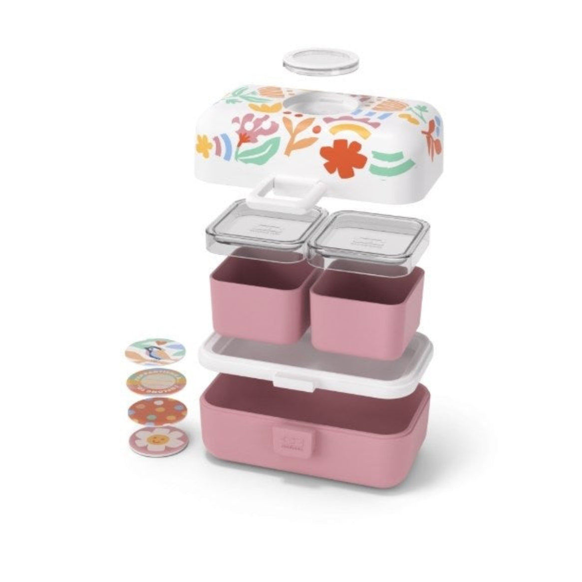 Monbento Tresor Papercut – lunchbox dla dzieci z 3 pojemnikami. Lekki, szczelny i łatwy w otwieraniu. Idealny do szkoły, na wycieczkę i piknik, wzór: wycinanka