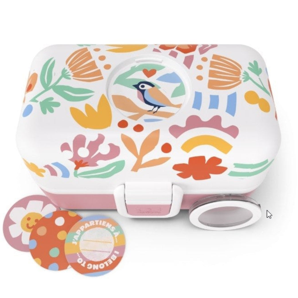 Monbento Tresor Papercut – lunchbox dla dzieci z 3 pojemnikami. Lekki, szczelny i łatwy w otwieraniu. Idealny do szkoły, na wycieczkę i piknik, wzór: wycinanka