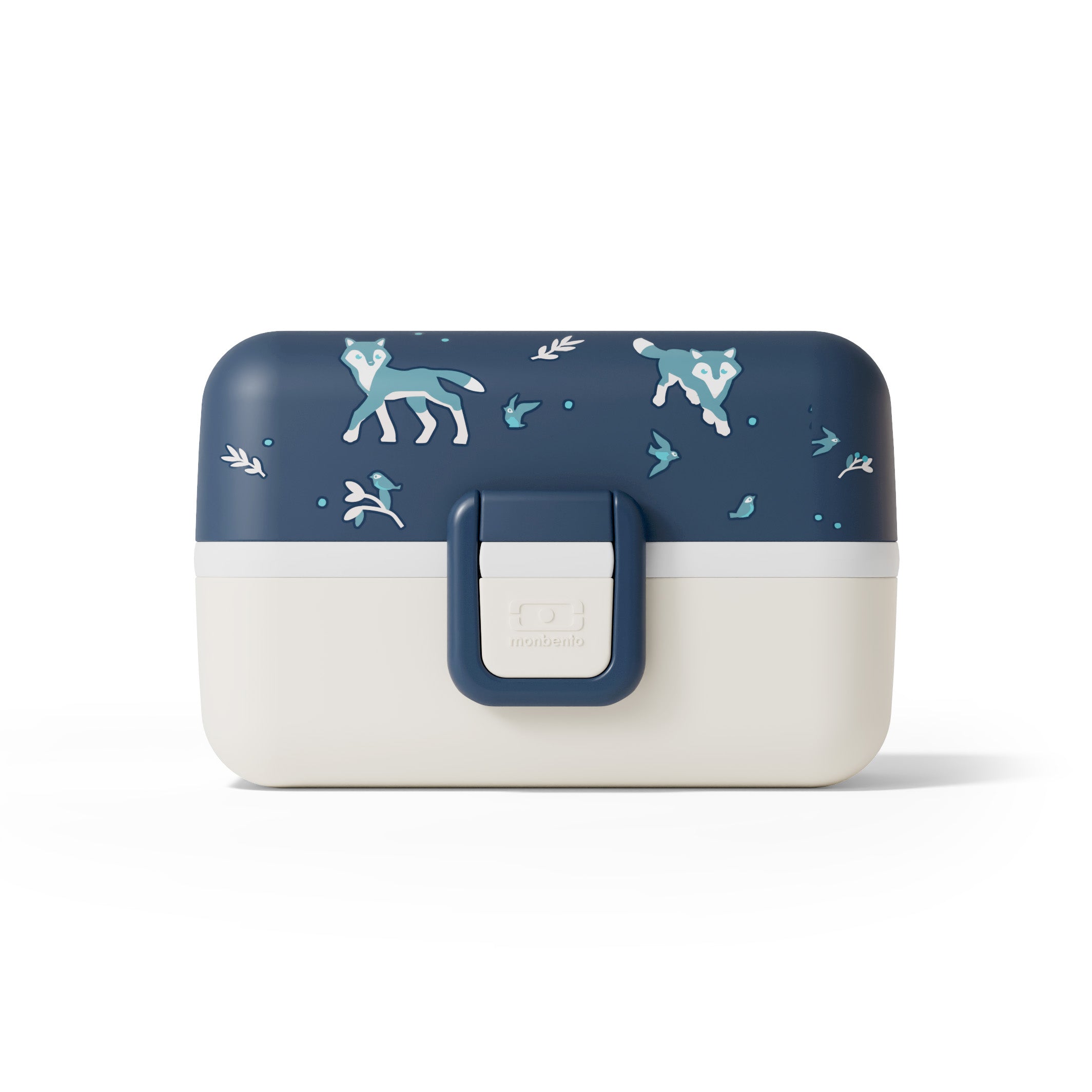 Monbento Tresor Wolf – lunchbox dla dzieci z 3 pojemnikami. Lekki, szczelny i łatwy w otwieraniu. Idealny do szkoły, na wycieczkę i piknik, wzór: wilk