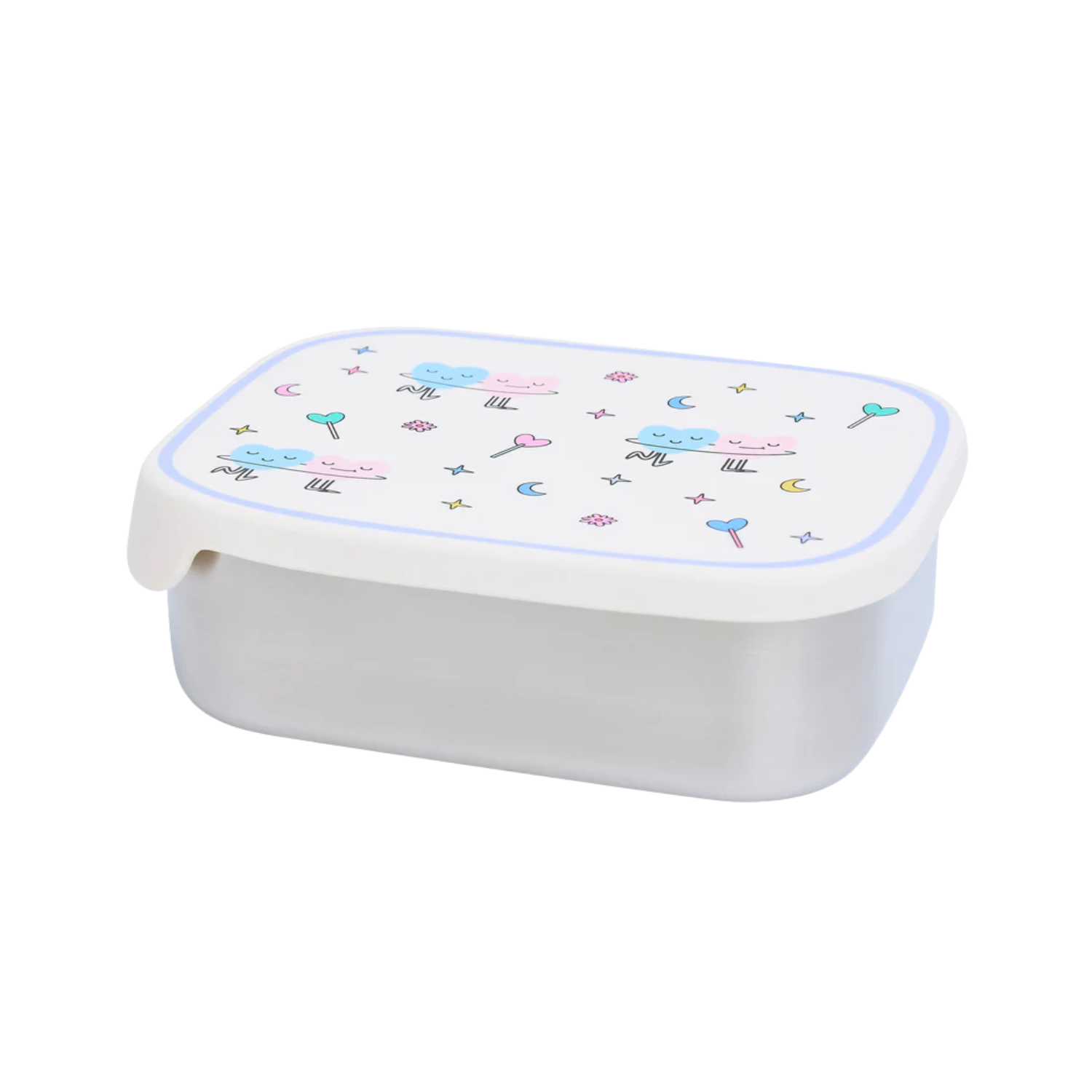 Śniadaniówka The Cotton Cloud Dancing Hearts – 1000 ml, miękka pokrywka, wyjmowana przegródka, uroczy design, idealny do szkoły / przedszkola, wzór: serduszka