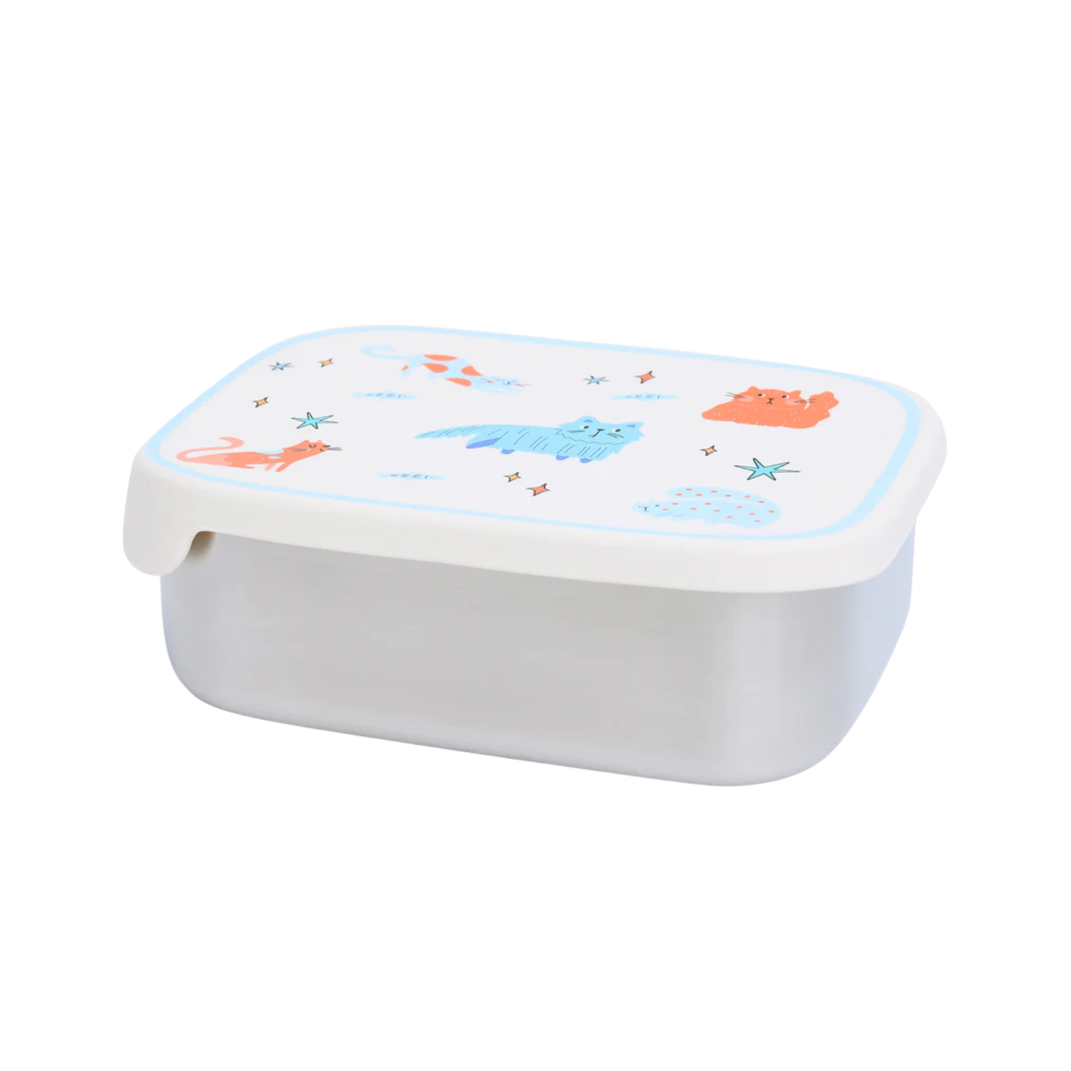 Śniadaniówka The Cotton Cloud Meowtiful Cats – 1000 ml, miękka pokrywka, wyjmowana przegródka, uroczy design, idealny do szkoły / przedszkola, wzór: kotki