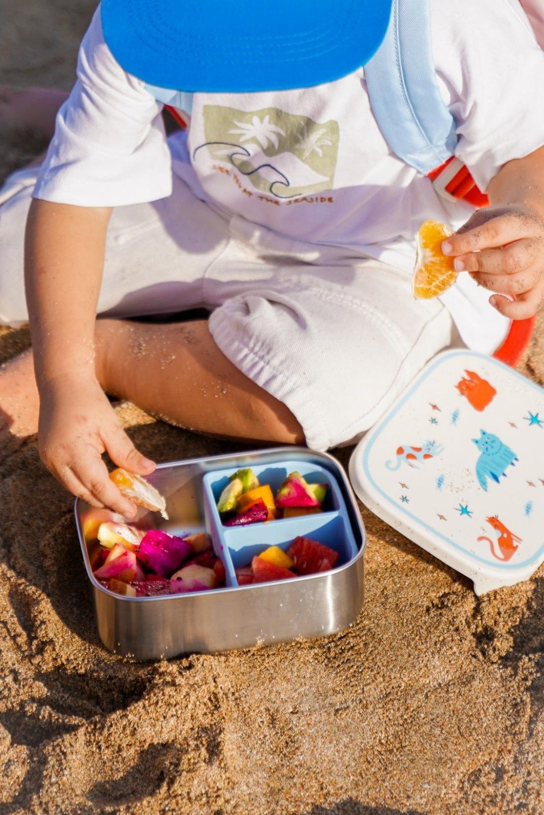 Śniadaniówka The Cotton Cloud Meowtiful Cats – 1000 ml, miękka pokrywka, wyjmowana przegródka, uroczy design, idealny do szkoły / przedszkola, wzór: kotki