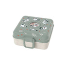 Lunchbox Monbento Snacky Racoon – lekki, szczelny i bez BPA, z uchwytem, małym pojemniczkiem i sztućcami, wzór: szop