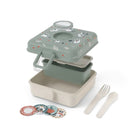 Lunchbox Monbento Snacky Racoon – lekki, szczelny i bez BPA, z uchwytem, małym pojemniczkiem i sztućcami, wzór: szop