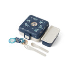 Lunchbox Monbento Snacky Wolf – lekki, szczelny i bez BPA, z uchwytem, małym pojemniczkiem i sztućcami, wzór: wilki