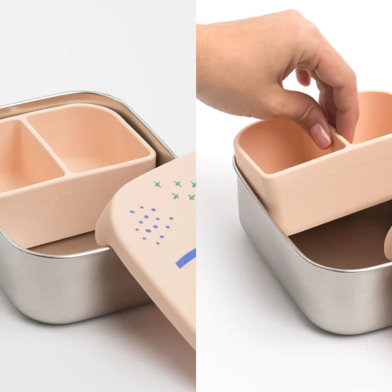 Śniadaniówka The Cotton Cloud Teckel – 1000 ml, miękka pokrywka, wyjmowana przegródka, uroczy design, idealny do szkoły / przedszkola, wzór: jamnik