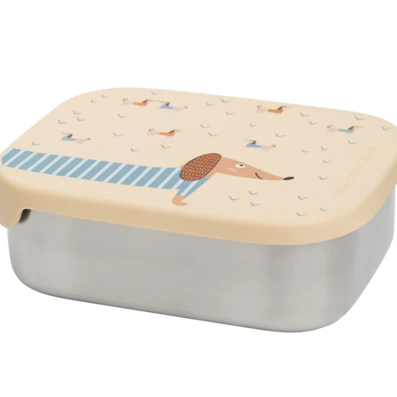 Śniadaniówka The Cotton Cloud Teckel – 1000 ml, miękka pokrywka, wyjmowana przegródka, uroczy design, idealny do szkoły / przedszkola, wzór: jamnik