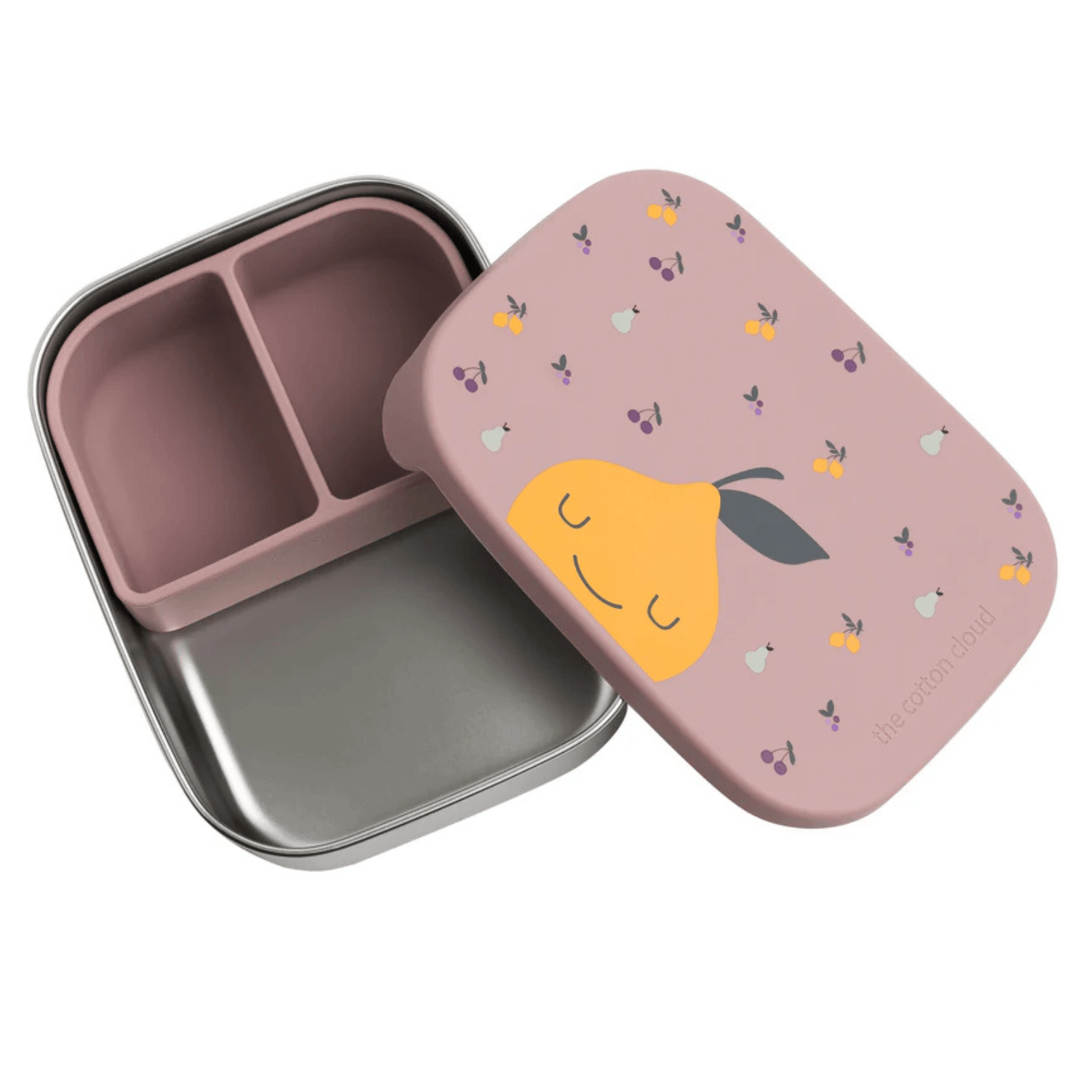 Śniadaniówka The Cotton Cloud Lemon – 1000 ml, miękka pokrywka, przegródka, uroczy design, idealny do szkoły / przedszkola, wzór: cytryna