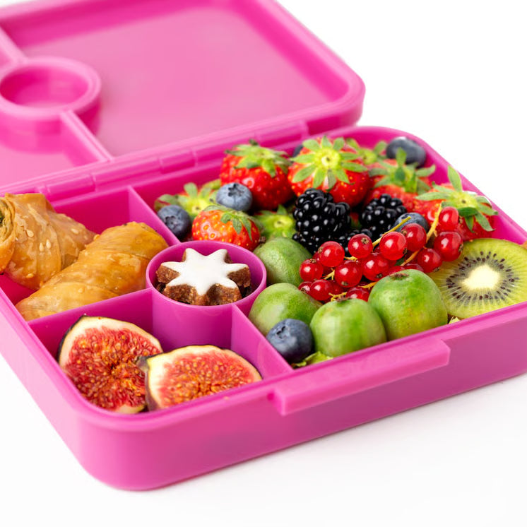 Lekkabox Classic Berry – lekka śniadaniówka z 4 przegródkami, szczelna i bez BPA, idealna do szkoły, przedszkola i pracy.
