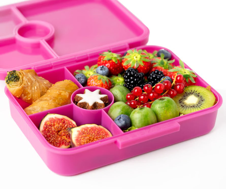 Lekkabox Classic Berry – lekka śniadaniówka z 4 przegródkami, szczelna i bez BPA, idealna do szkoły, przedszkola i pracy.
