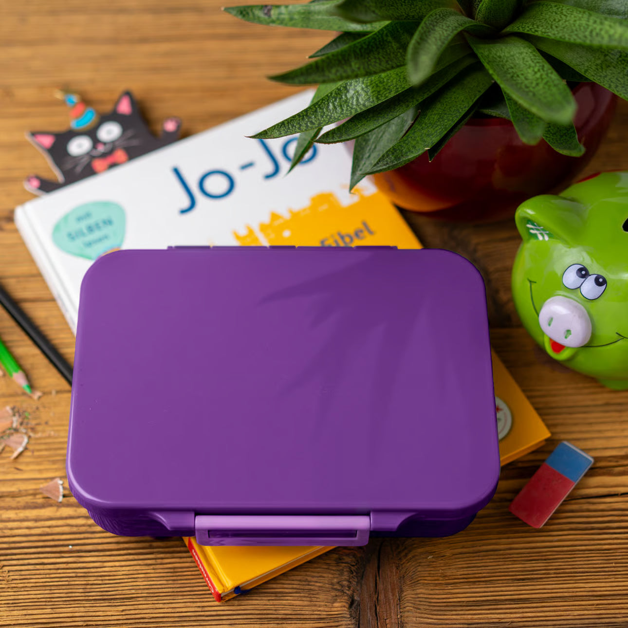 Lekkabox Classic Lilac – lekka śniadaniówka z 4 przegródkami, szczelna i bez BPA, idealna do szkoły, przedszkola i pracy.