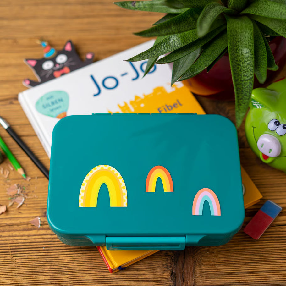 Lekkabox Classic Petrol – lekka śniadaniówka z 4 przegródkami, szczelna i bez BPA, idealna do szkoły, przedszkola i pracy.