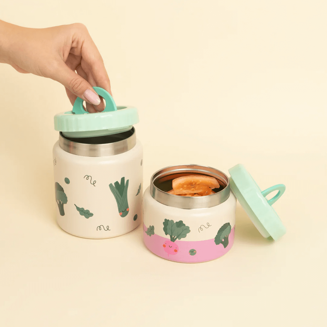 Śniadaniówka The Cotton Cloud Funky Dogs – 1000 ml, miękka pokrywka, wyjmowana przegródka, uroczy design, idealny do szkoły / przedszkola, wzór: pieski