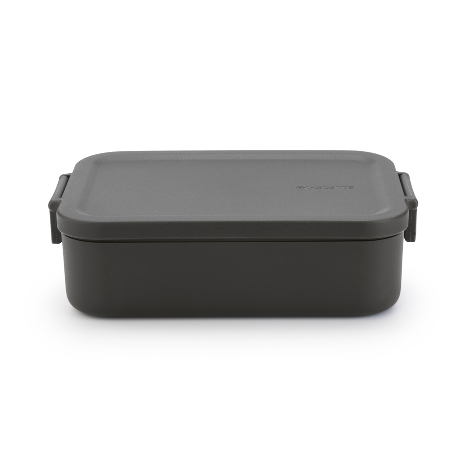 Lunchbox Brabantia Make&Take Dark Grey  – 1,1 l, szczelny, trwały, nadaje się do mikrofalówki, zmywarki i zamrażarki, ekologiczny, kolor: szary