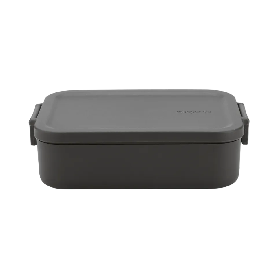 Lunchbox Brabantia Make&Take Dark Grey – 1,1 l, szczelny, trwały, nadaje się do mikrofalówki, zmywarki i zamrażarki, ekologiczny, kolor: szary