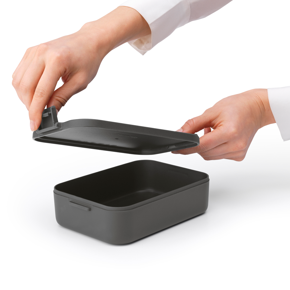 Lunchbox Brabantia Make&Take Dark Grey  – 1,1 l, szczelny, trwały, nadaje się do mikrofalówki, zmywarki i zamrażarki, ekologiczny, kolor: szary