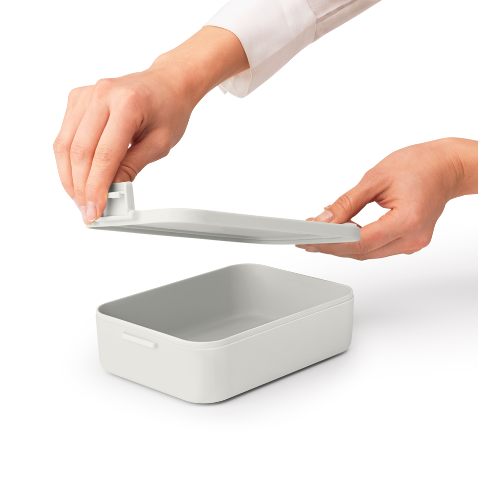 Lunchbox Brabantia Make&Take Light Grey – 1,1 l, szczelny, trwały, nadaje się do mikrofalówki, zmywarki i zamrażarki, ekologiczny, kolor: szary