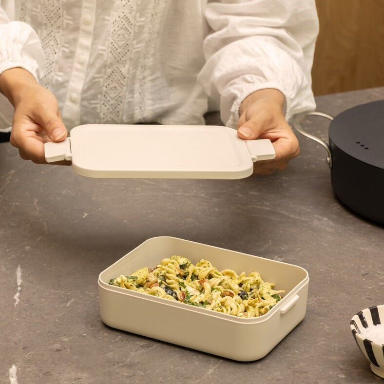 Lunchbox Brabantia Make&Take Soft Beige – 1,1 l, szczelny, trwały, nadaje się do mikrofalówki, zmywarki i zamrażarki, ekologiczny, kolor: beżowy