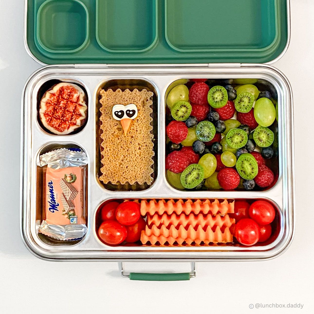 Lekkabox Cartoon Eyes – zestaw widelczyków ze stali nierdzewnej, silikonowe ozdobne końcówki, bezpieczne, wielorazowe, łatwe w czyszczeniu