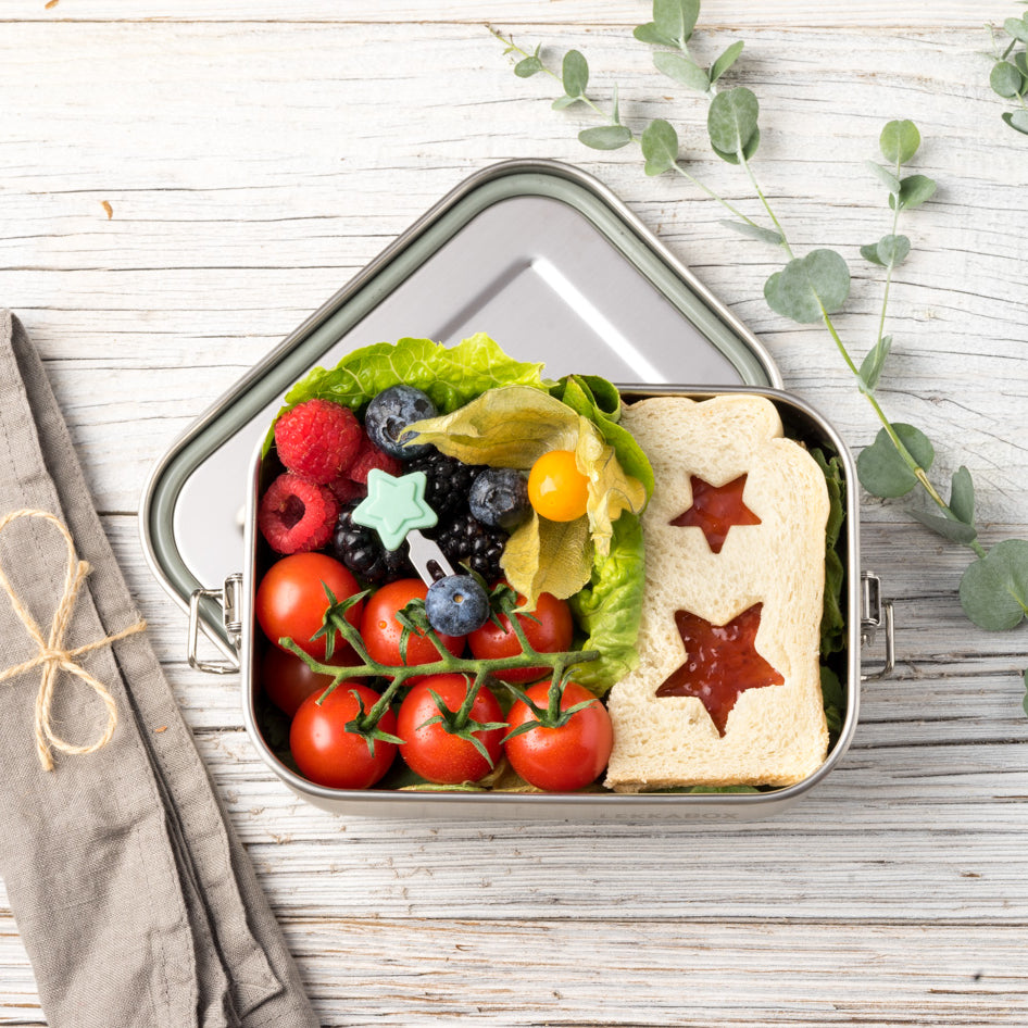 Lekkabox Picks – zestaw widelczyków ze stali nierdzewnej, silikonowe ozdobne końcówki, bezpieczne, wielorazowe, łatwe w czyszczeniu