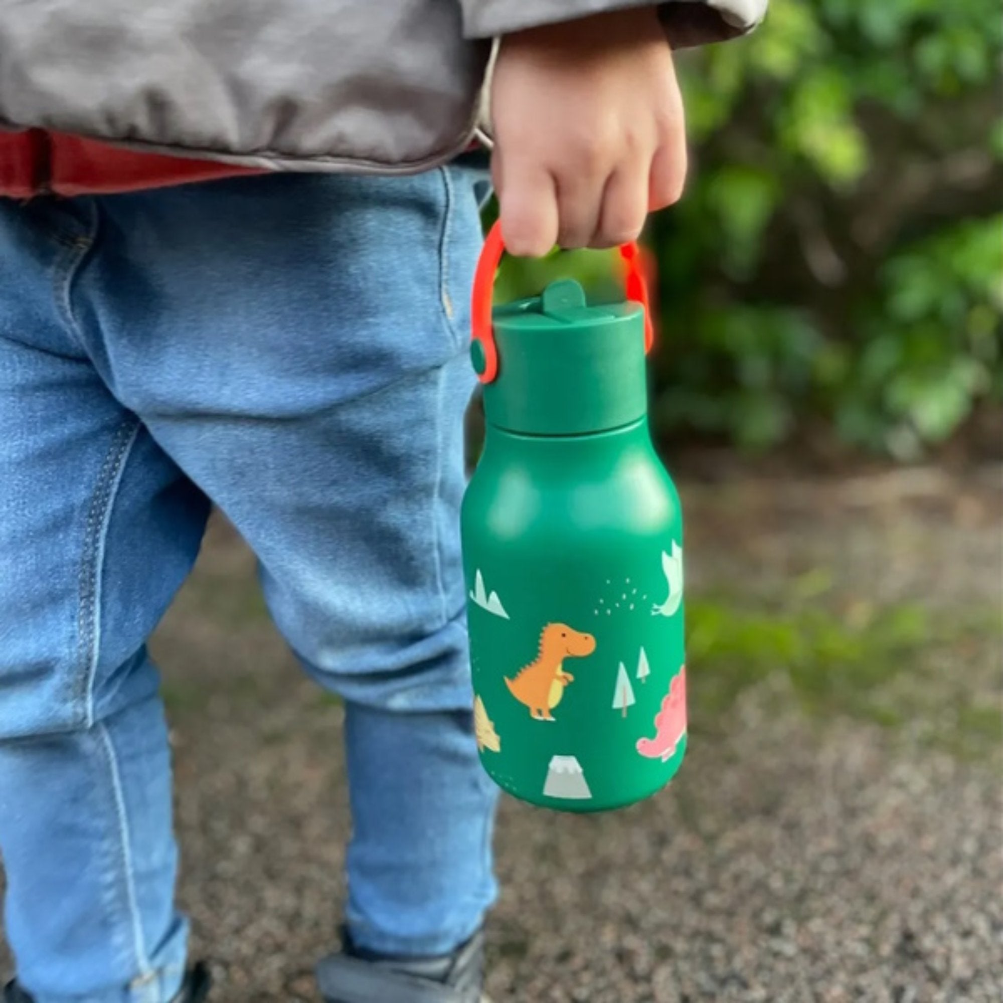 Bidon dla dzieci Lund London Dino – stal nierdzewna, 400 ml, idealny dla malucha