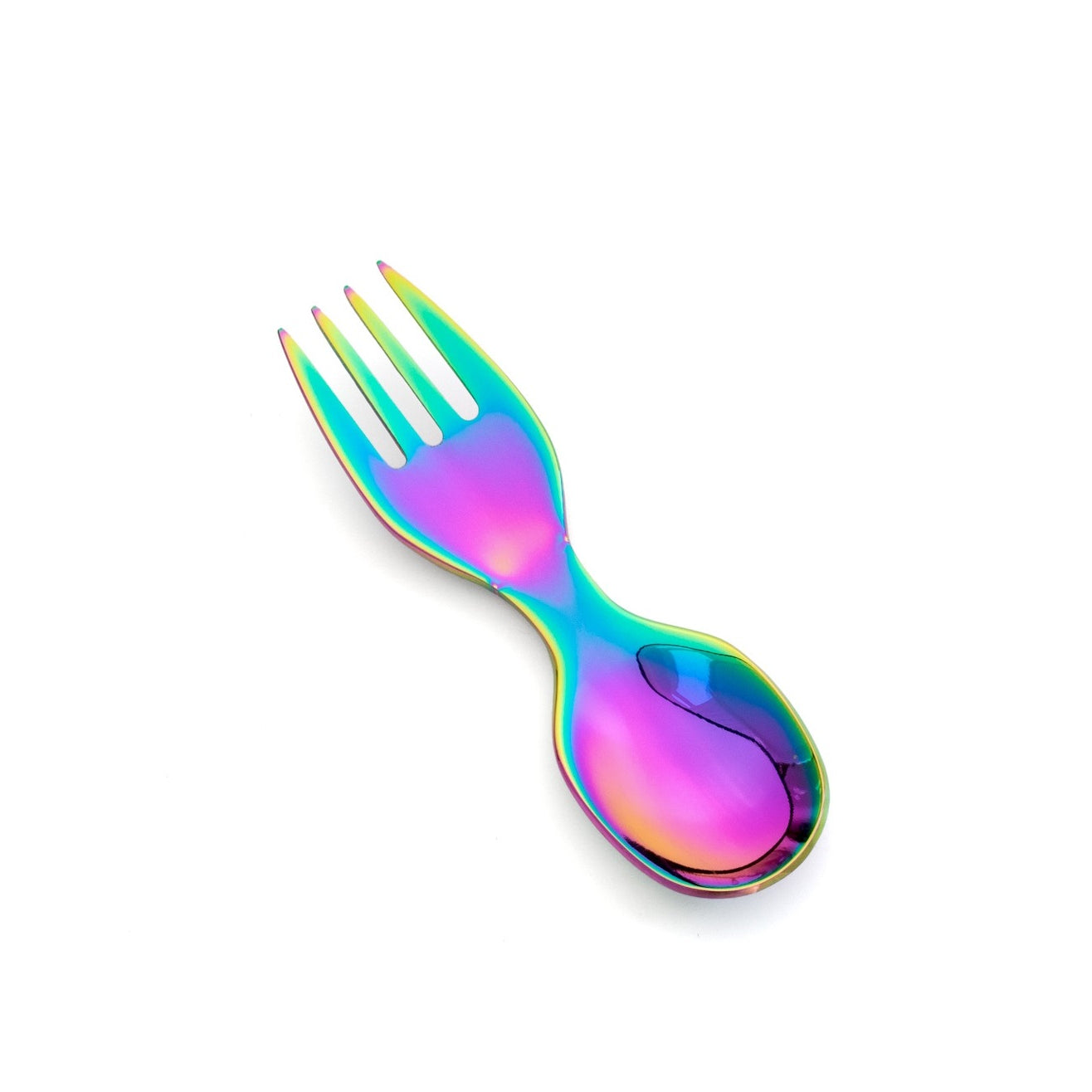 LEKKABOX SPORK RAINBOW – mały łyżkowidelec do jogurtu, dipów i musów, trwała stal, bez BPA, kolorowy i łatwy do zabrania w podróż