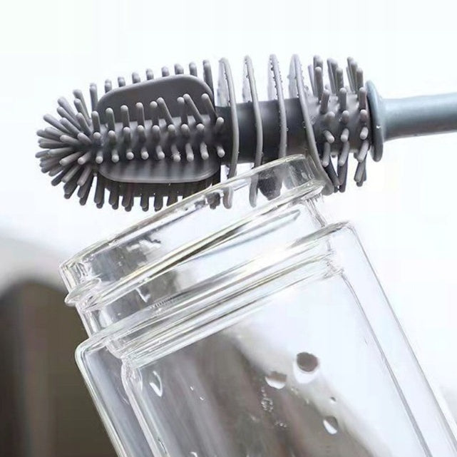 Szczotka do czyszczenia butelek Wessper - silikonowa, do mycia butelek i kubków, wygodna rączka, nie chłoni zapachów i smaków