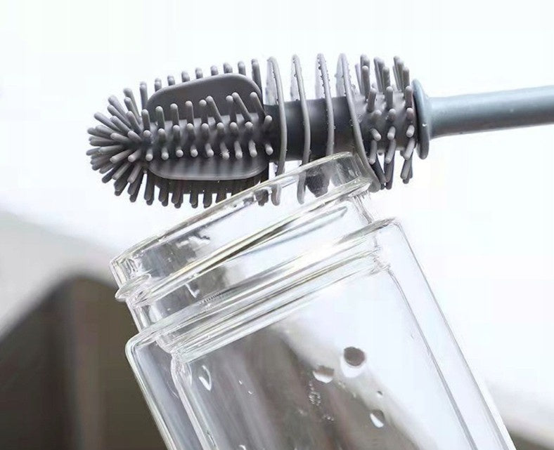 Szczotka do czyszczenia butelek Wessper - silikonowa, do mycia butelek i kubków, wygodna rączka, nie chłoni zapachów i smaków