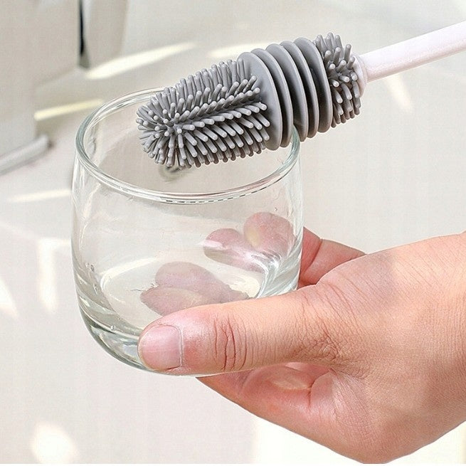 Szczotka do czyszczenia butelek Wessper - silikonowa, do mycia butelek i kubków, wygodna rączka, nie chłoni zapachów i smaków