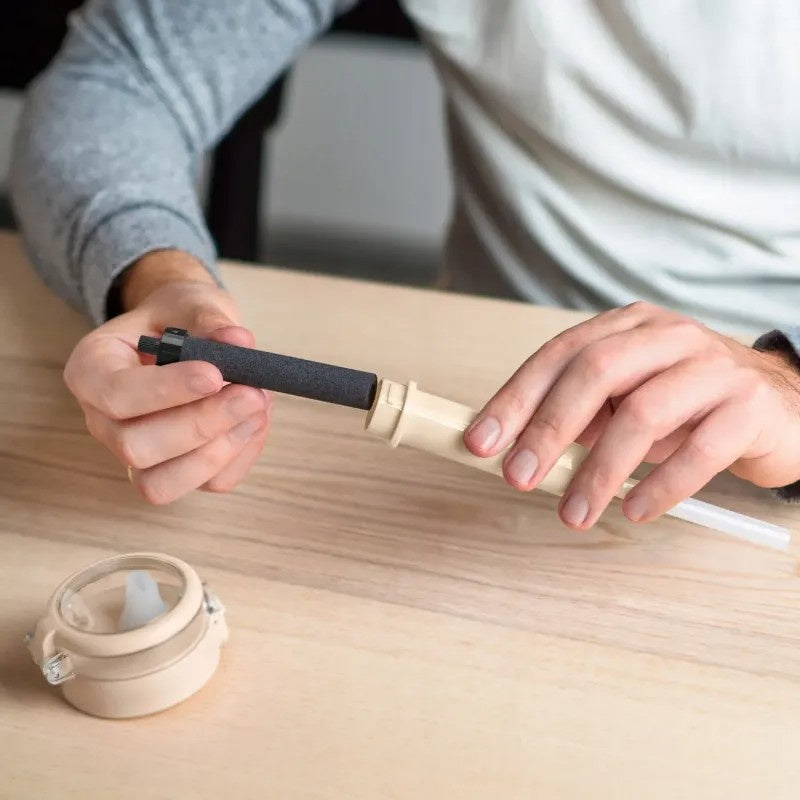 Wessper ActiveMax Glass 680 ml Beige – szklana butelka filtrująca, filtr węglowy, szkło borokrzemowe, ekologiczna, stylowa, bez BPA, kolor: beżowa