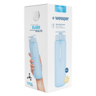Wessper ActiveMax Glass 680 ml Blue – szklana butelka filtrująca, filtr węglowy, szkło borokrzemowe, ekologiczna, stylowa, bez BPA, kolor: niebieska