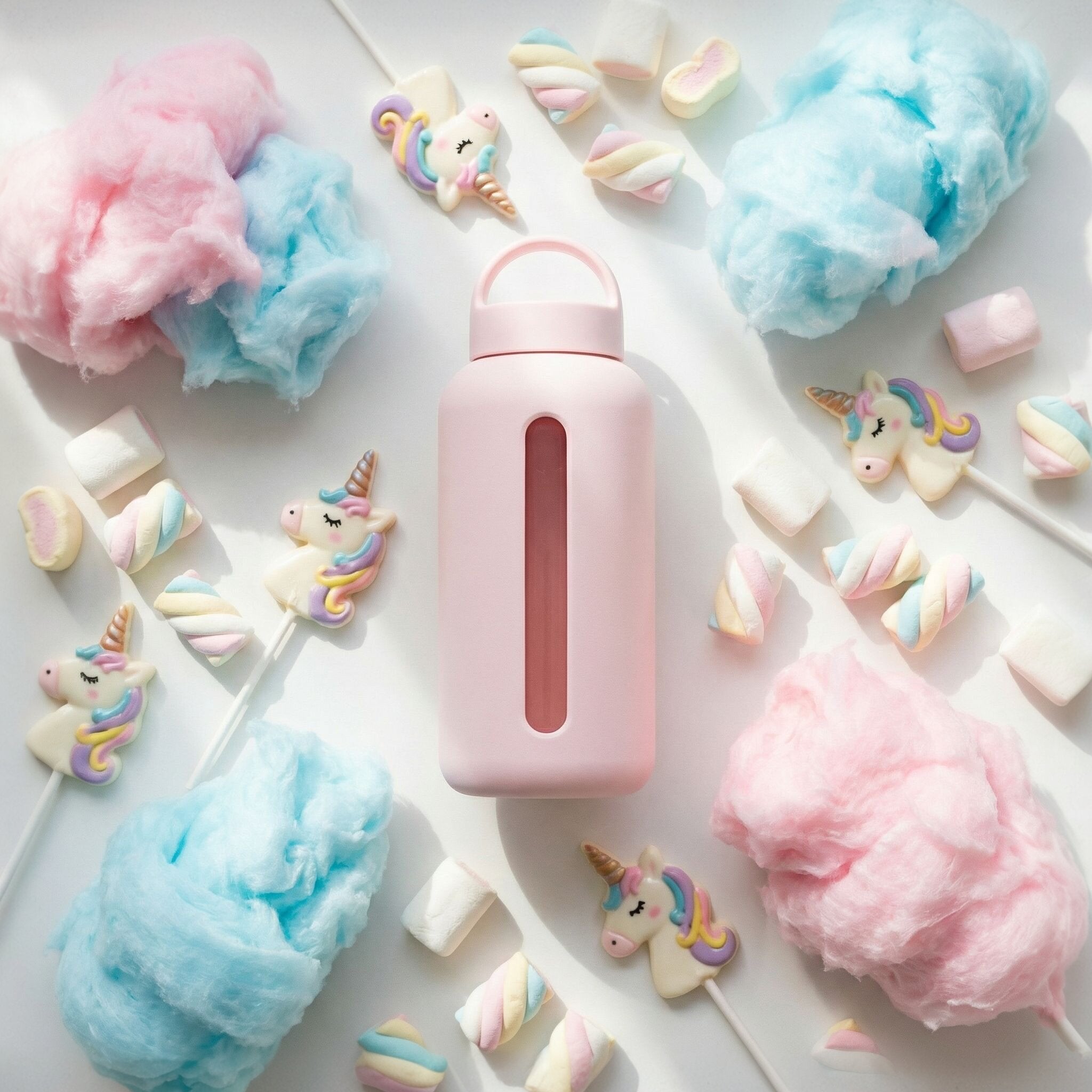 Butelka Muuki w kolorze pianki marshmallow – higieniczne i bezpieczne szkło borokrzemowe