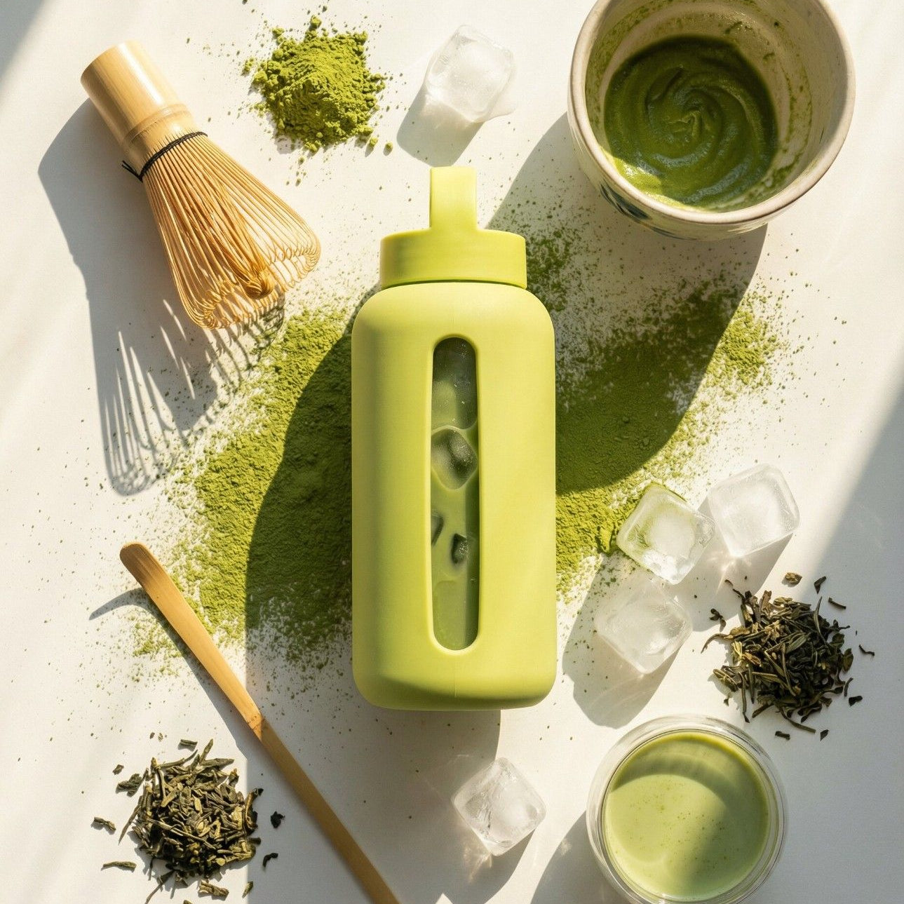 Muuki Daily Bottle Sunny Lemonade – butelka motywacyjna ze szkła borokrzemowego