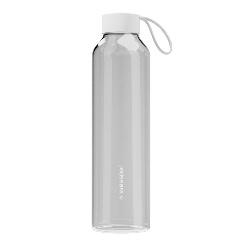Wessper B1 Borosilicate szklana butelka motywacyjna – 1 litr, szkło borokrzemowe, szczelna, miarka godzinowa, do zimnych i gorących napojów.