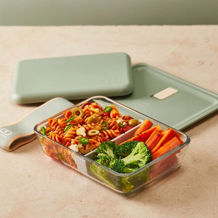 Zielony szklany pojemnik na lunch Monbento MB Pure Natural Green z przegródką