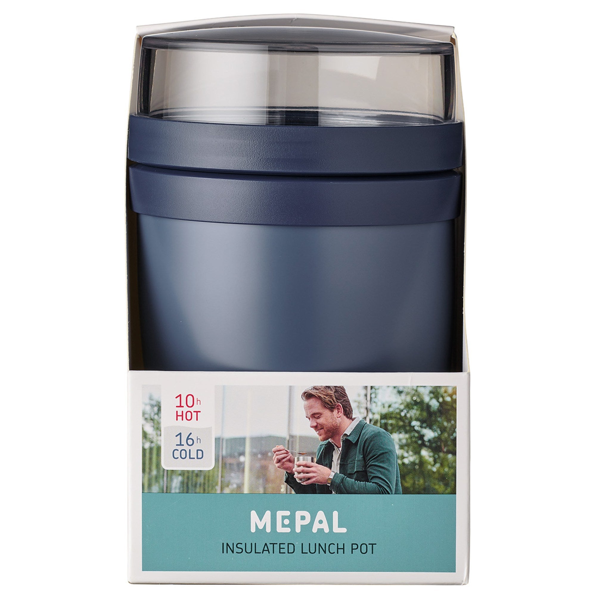 Termiczny pojemnik Mepal Lunch Pot - stalowy, z przegródką i izolacją, do pracy i szkoły, kolor: nordic denim