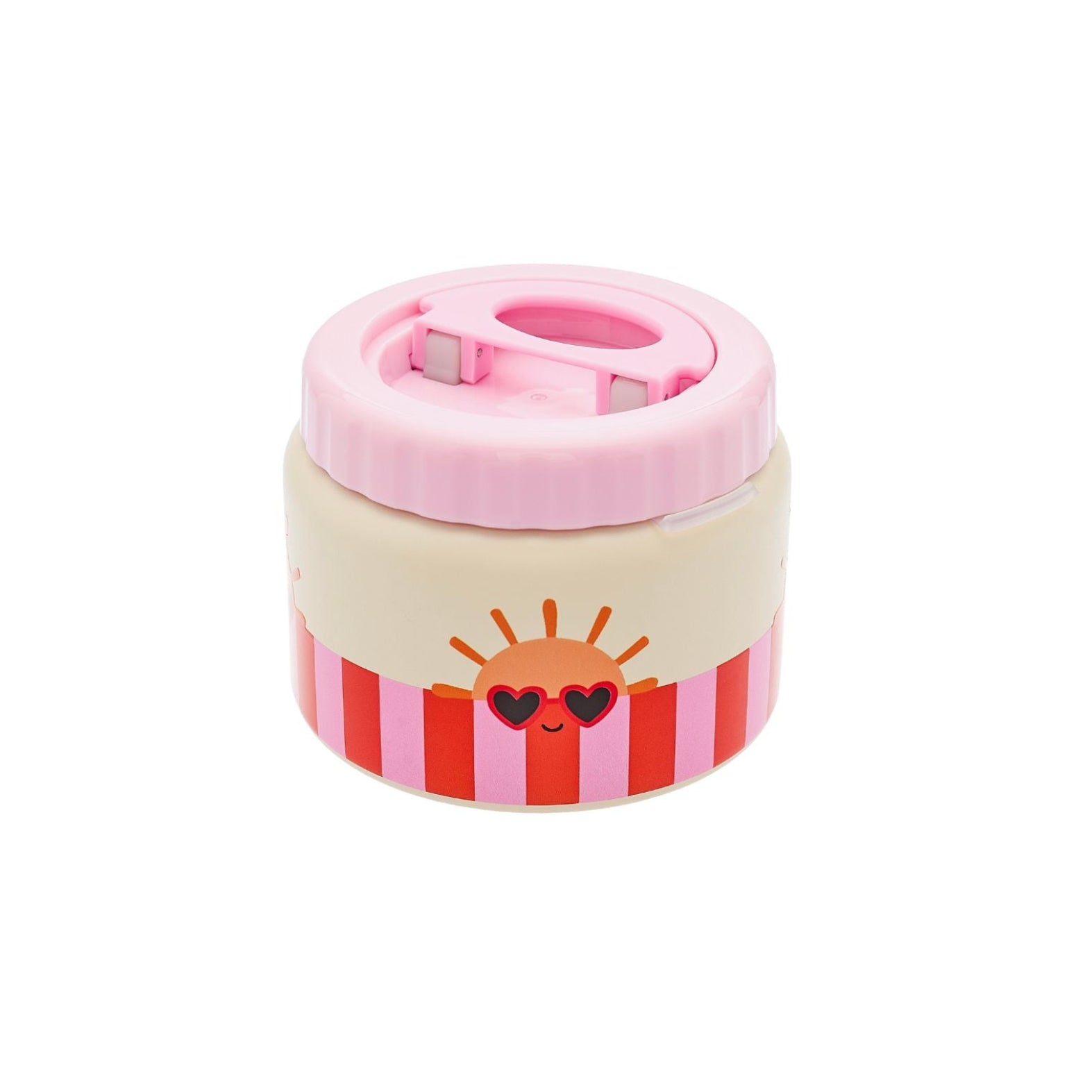 Kompaktowy termos dla dzieci The Cotton Cloud 350 ml w różowym kolorze z motywem słońca