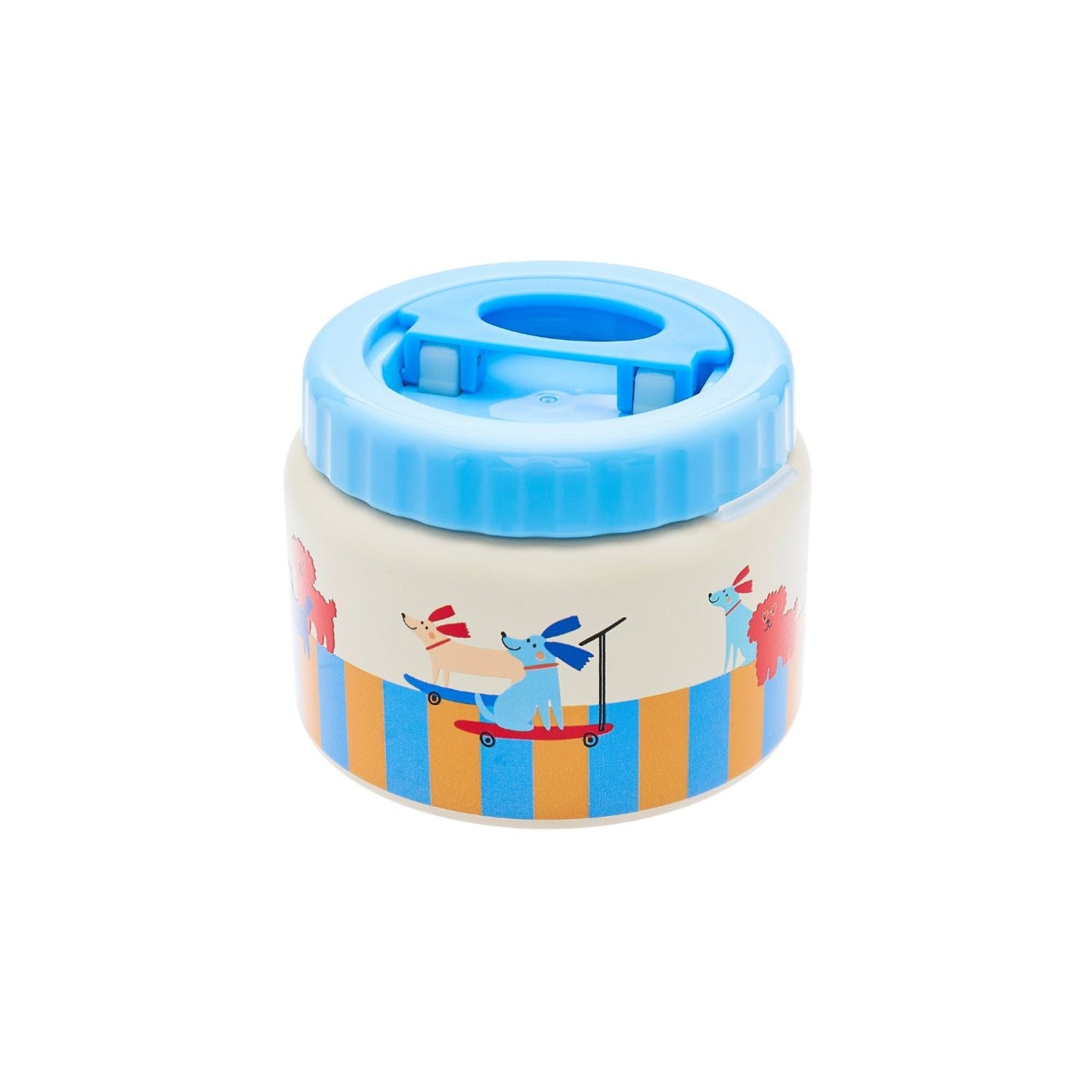 Mały błękitny termos obiadowy The Cotton Cloud Woof Gang z motywem piesków