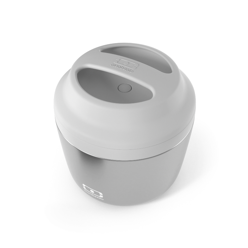 Monbento Element Silver – termos obiadowy 550 ml. Utrzymuje ciepło do 10 h, 100% szczelny, stal nierdzewna 316. Idealny na zupy i obiady w podróży, kolor: srebny