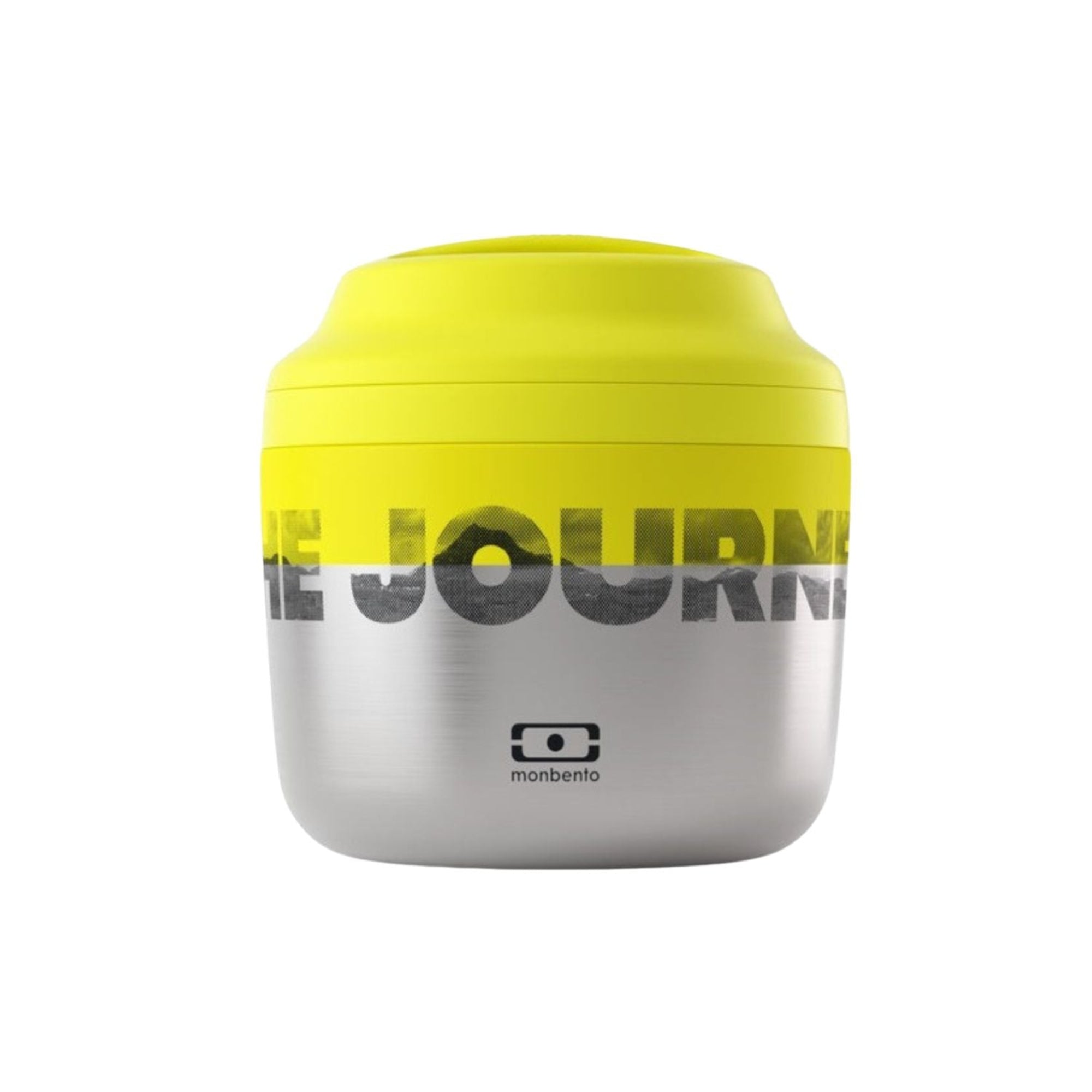 Monbento Element The Journey – termos obiadowy 550 ml. Utrzymuje ciepło do 10 h, 100% szczelny, stal nierdzewna 316. Idealny na zupy i obiady w podróży, kolor: srebny/żółty