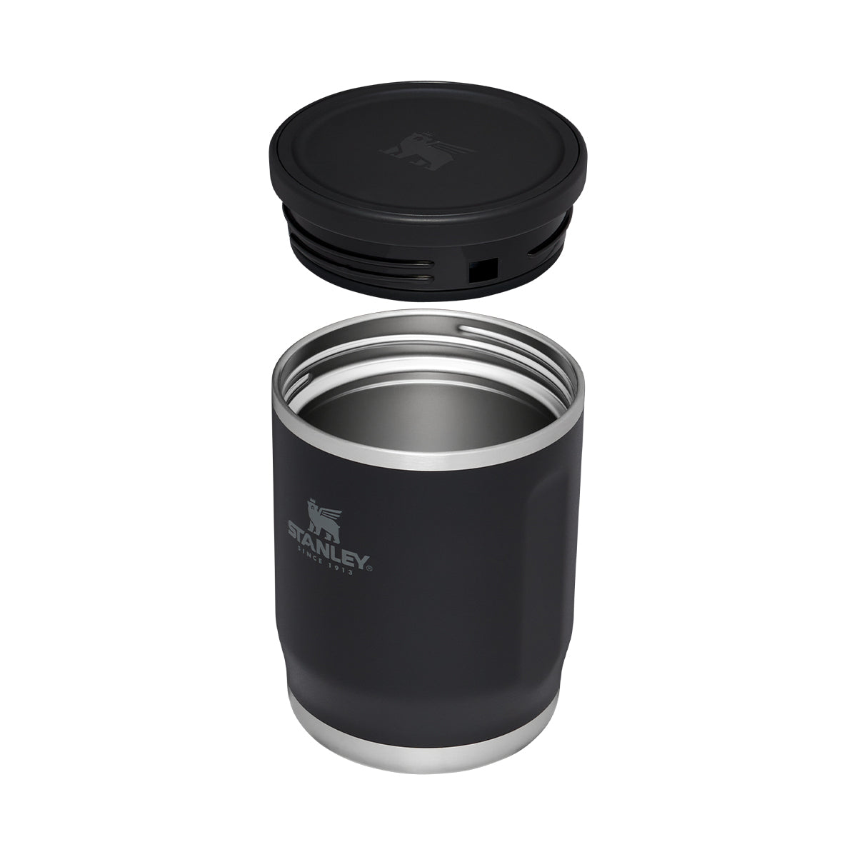 Czarny termos obiadowy Stanley Adventure 530 ml – szeroki wlew i wygodne użytkowanie