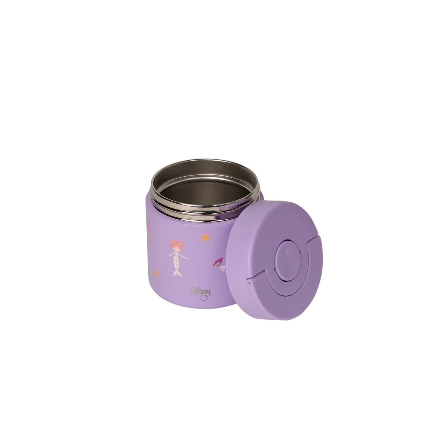 Termos obiadowy Citron Mermaid 350 ml dla dzieci – stal nierdzewna, szczelny, bez BPA, ciepło do 6h, wzór: syrenki