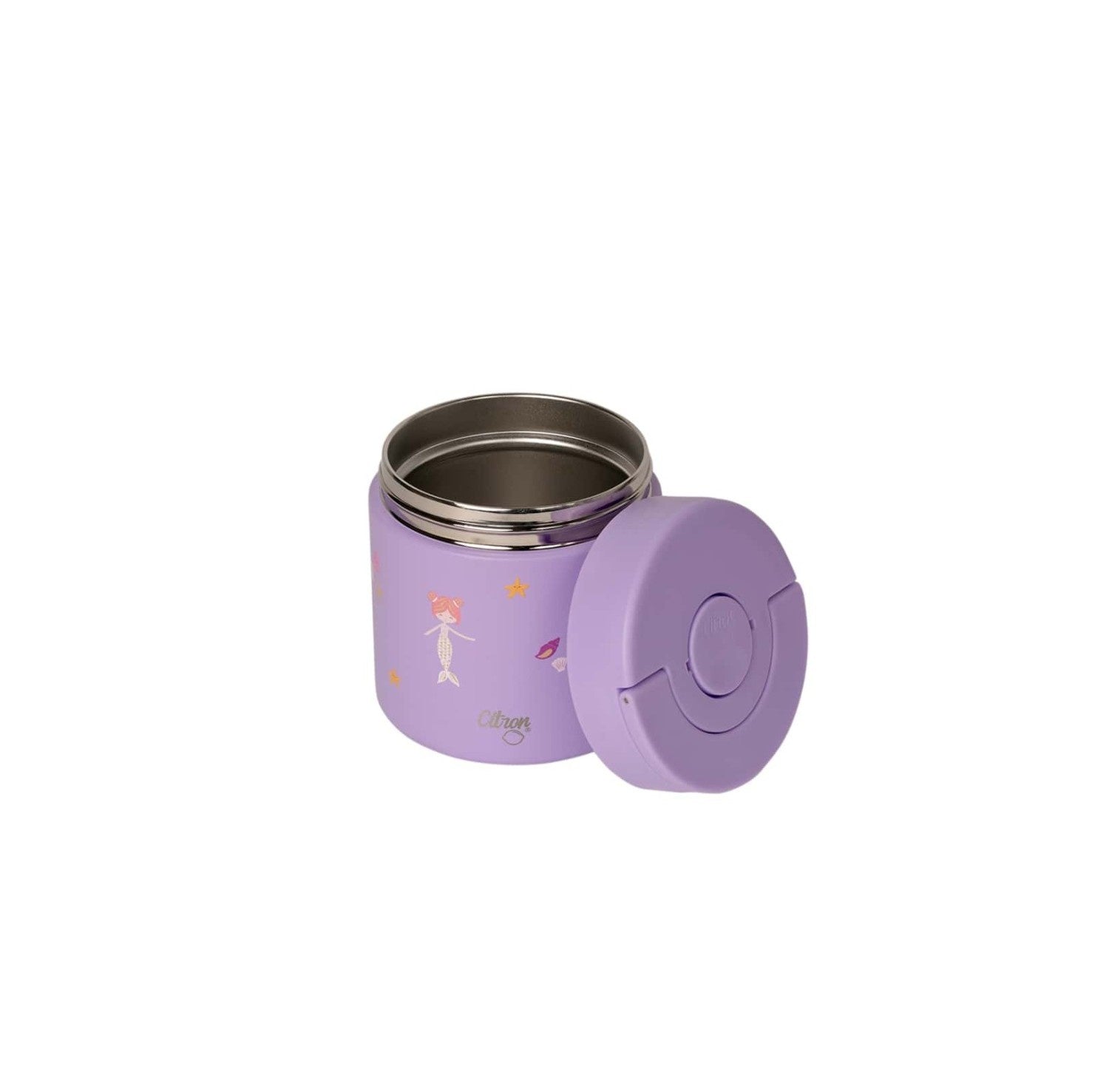Termos obiadowy Citron Mermaid 350 ml dla dzieci – stal nierdzewna, szczelny, bez BPA, ciepło do 6h, wzór: syrenki