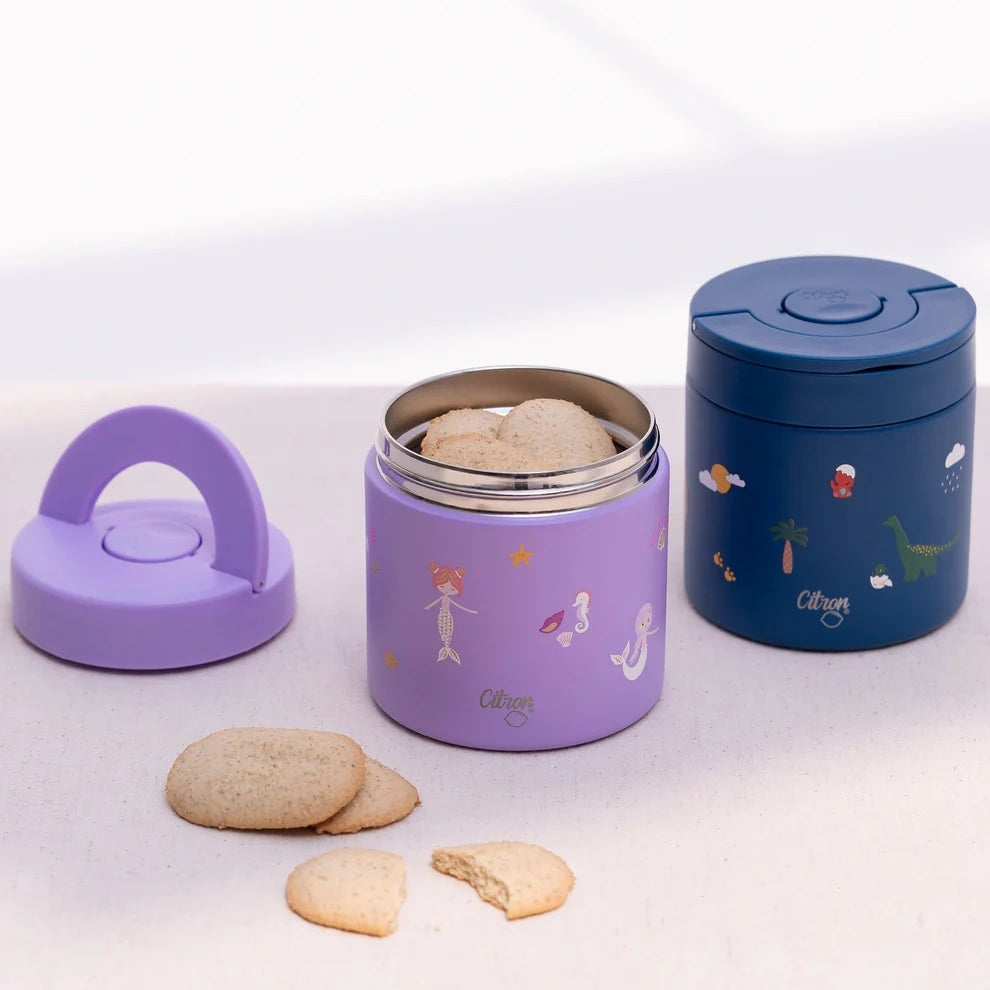 Termos obiadowy Citron Mermaid 350 ml dla dzieci – stal nierdzewna, szczelny, bez BPA, ciepło do 6h, wzór: syrenki